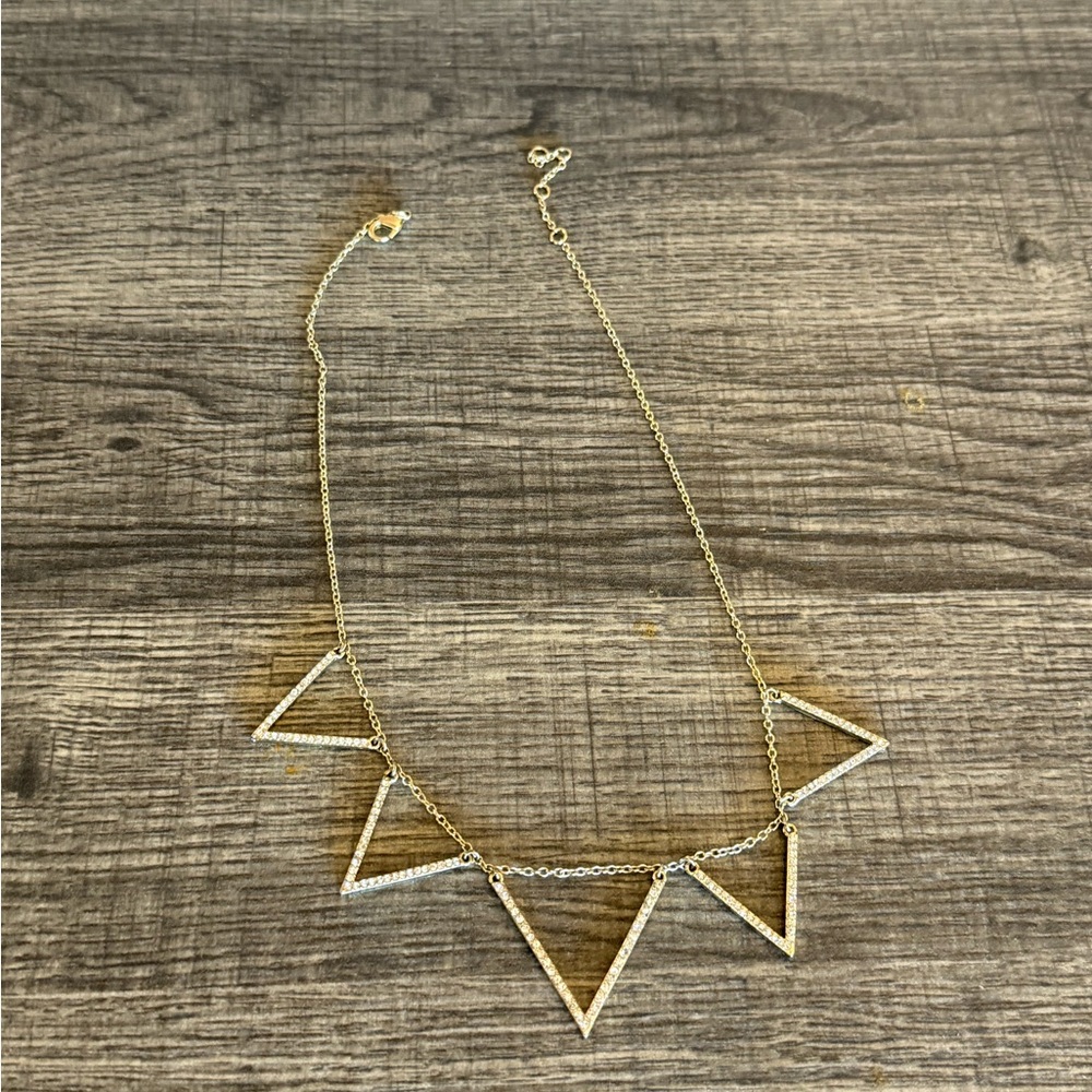 Rhinestone And Gold Geometric Triangle Necklace Target Costume Jewelry